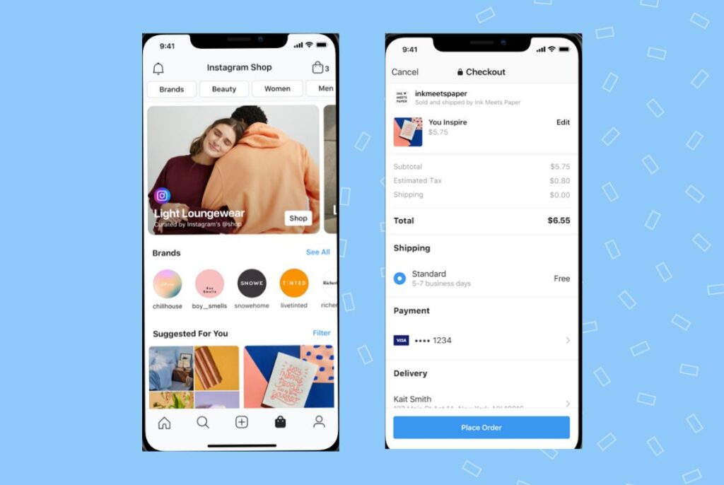 Image showing Instagram shop features