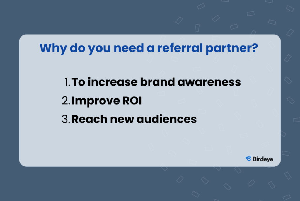List of benefits of referral partners