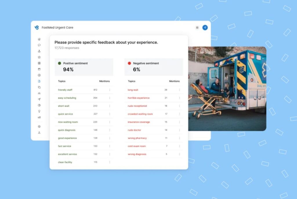 Image showing Birdeye's dashboard of customer feedback analysis