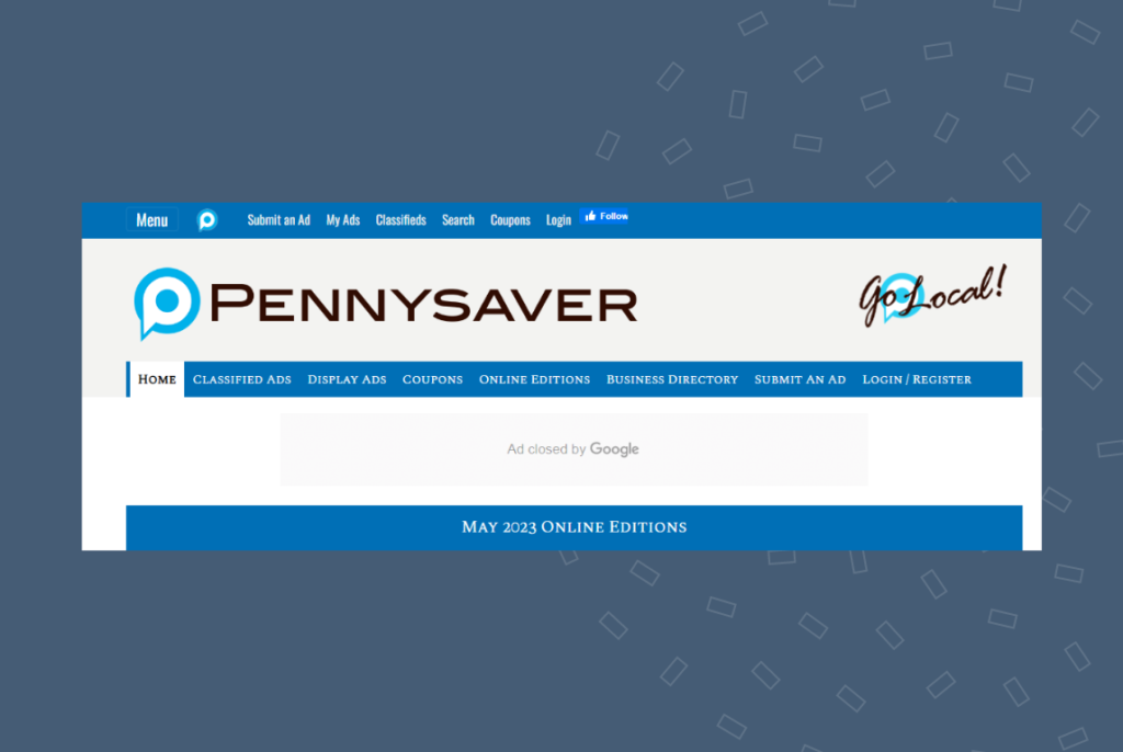 Pennysaver landing page