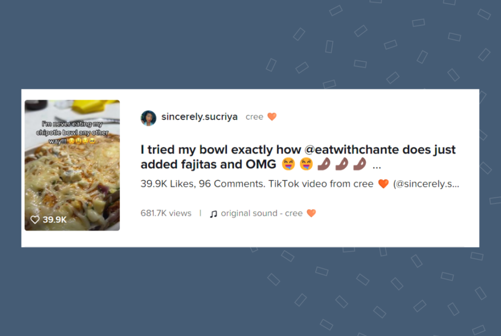 Example of how Chipotle uses social media