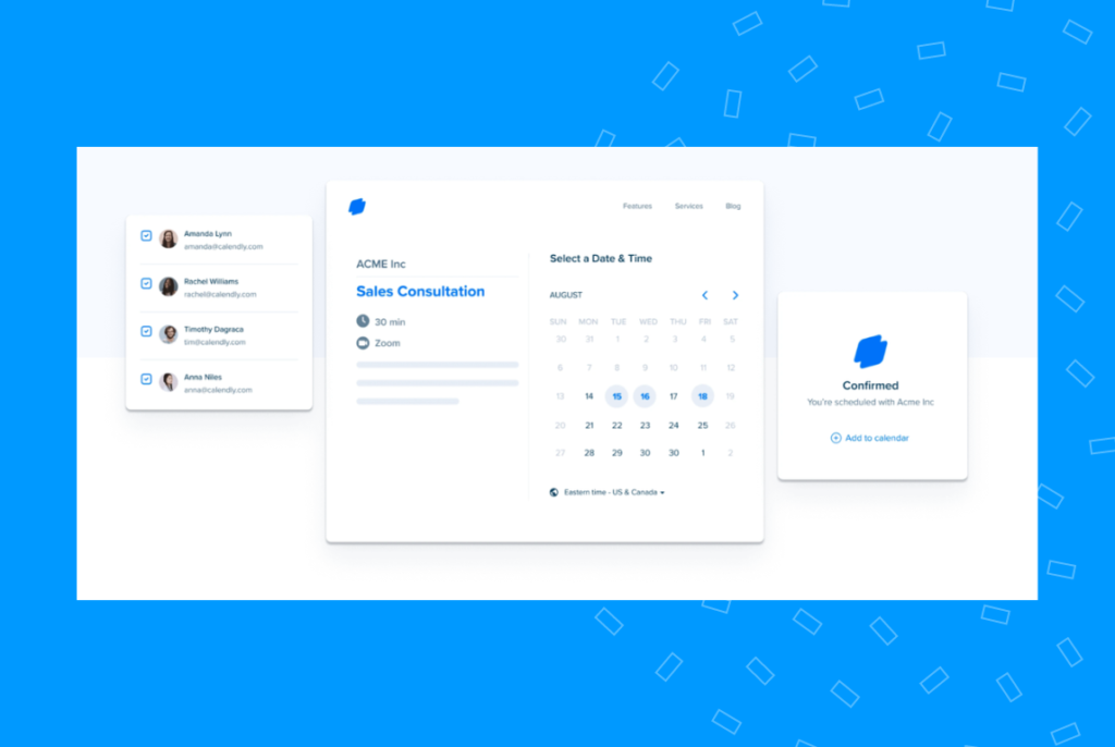 Example of Calendly's UI