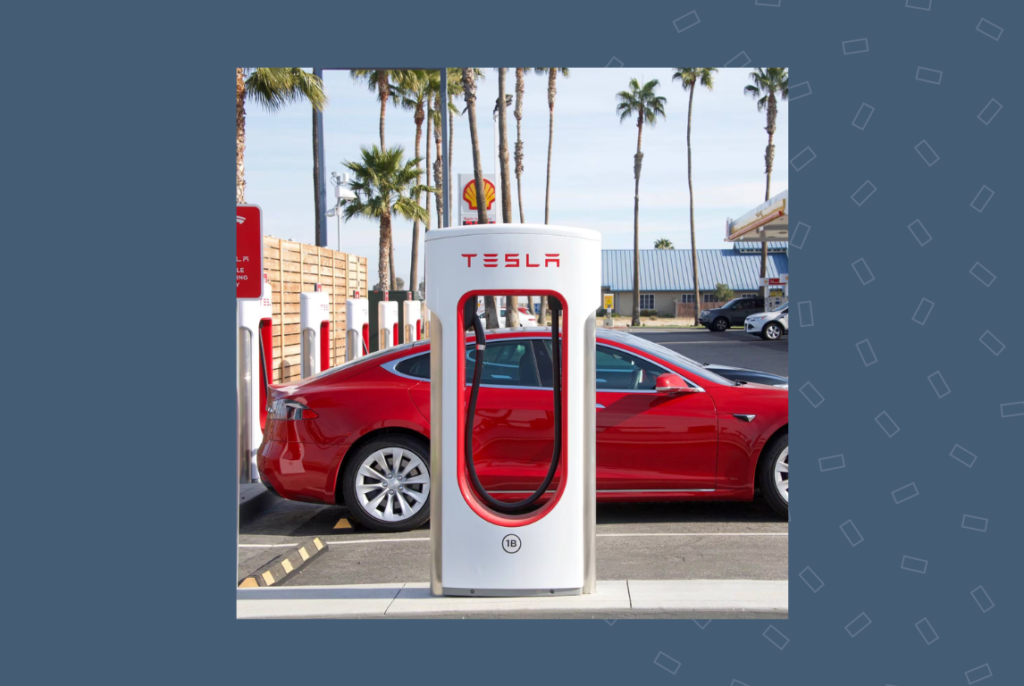Image depicting Tesla charging stations.