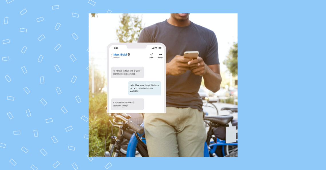 Customer checking messages from a brand on their mobile device