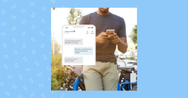Customer checking messages from a brand on their mobile device