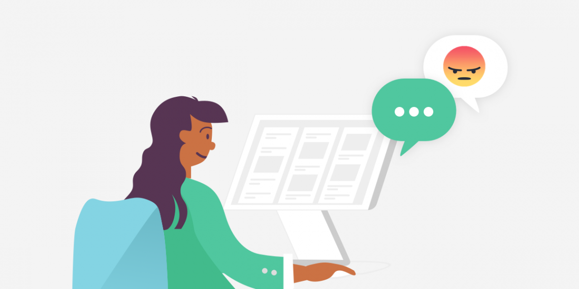 An image of a person addressing a customer complaint