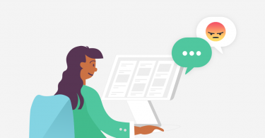 An image of a person addressing a customer complaint
