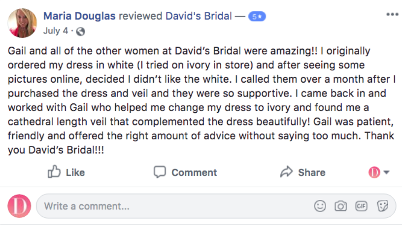 facebook review example