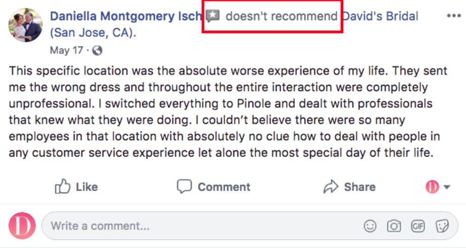 Don't recommend example
