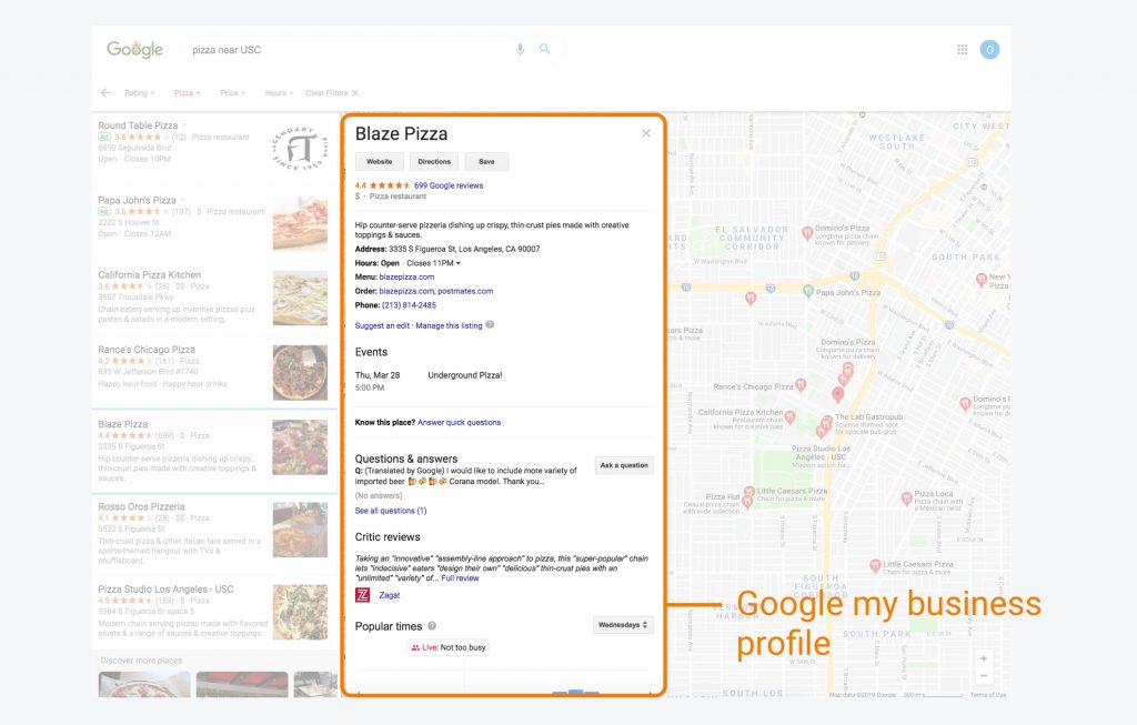 Google My Business profile