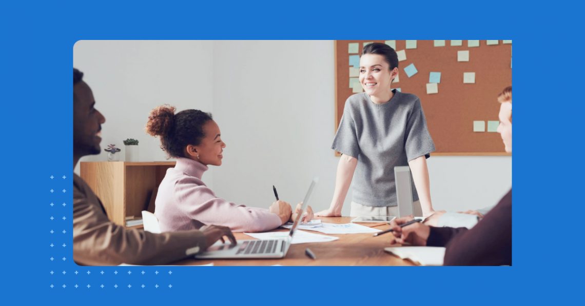 Team meeting at a reputation management company