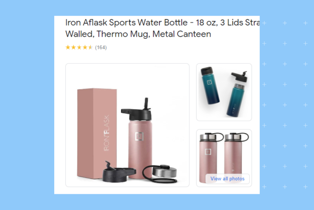 Ideal product photos example with white background for Google shopping