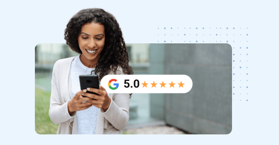 Customer checking out Google reviews on your website.