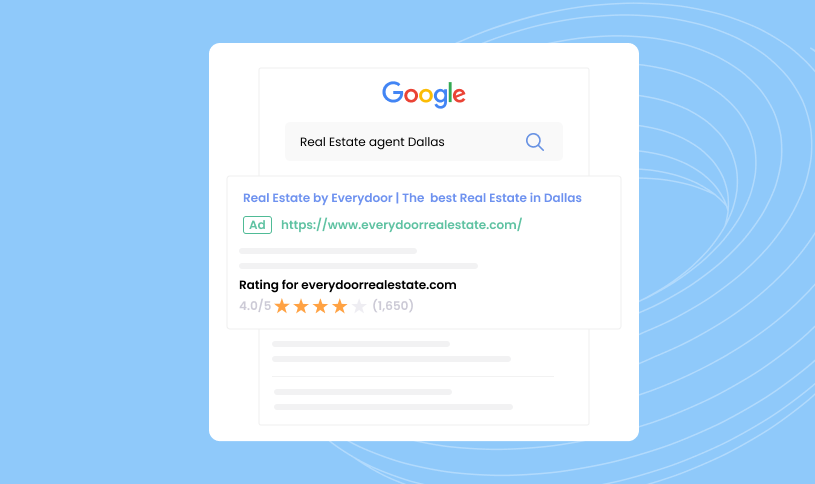 Example of an ad with Google Seller Ratings enabled