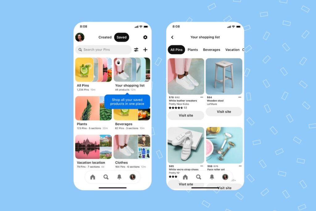 Image showing Pinterest shopping examples