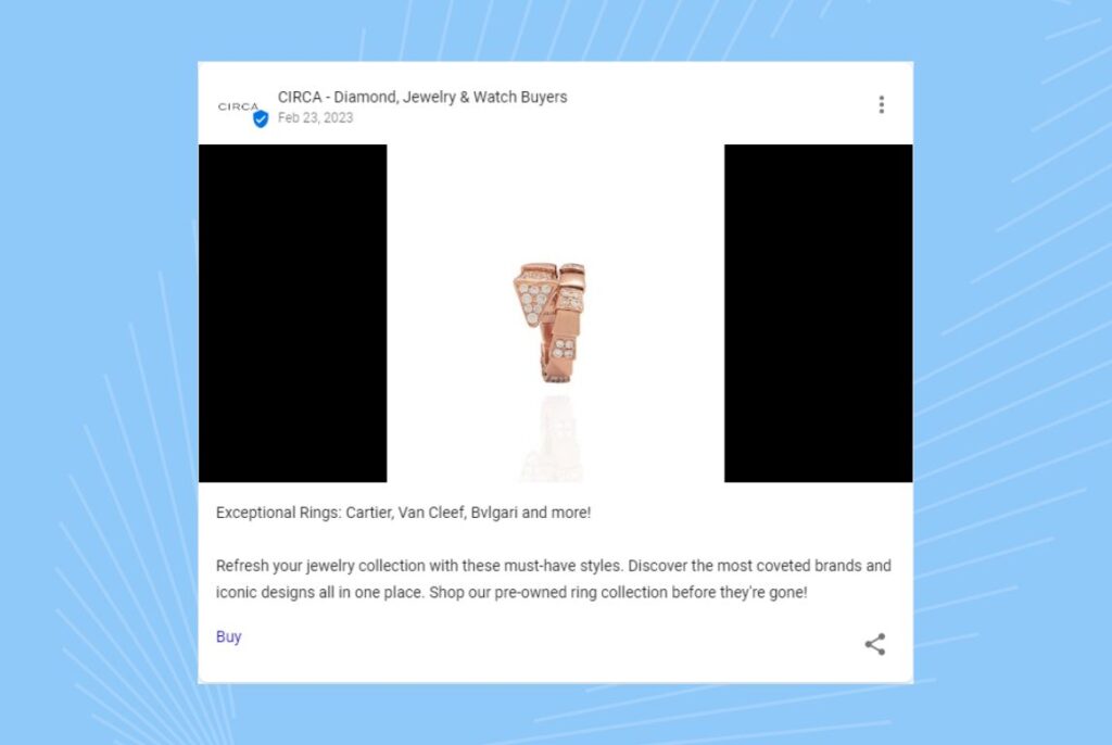 Image showing how product posts look in Google Posts