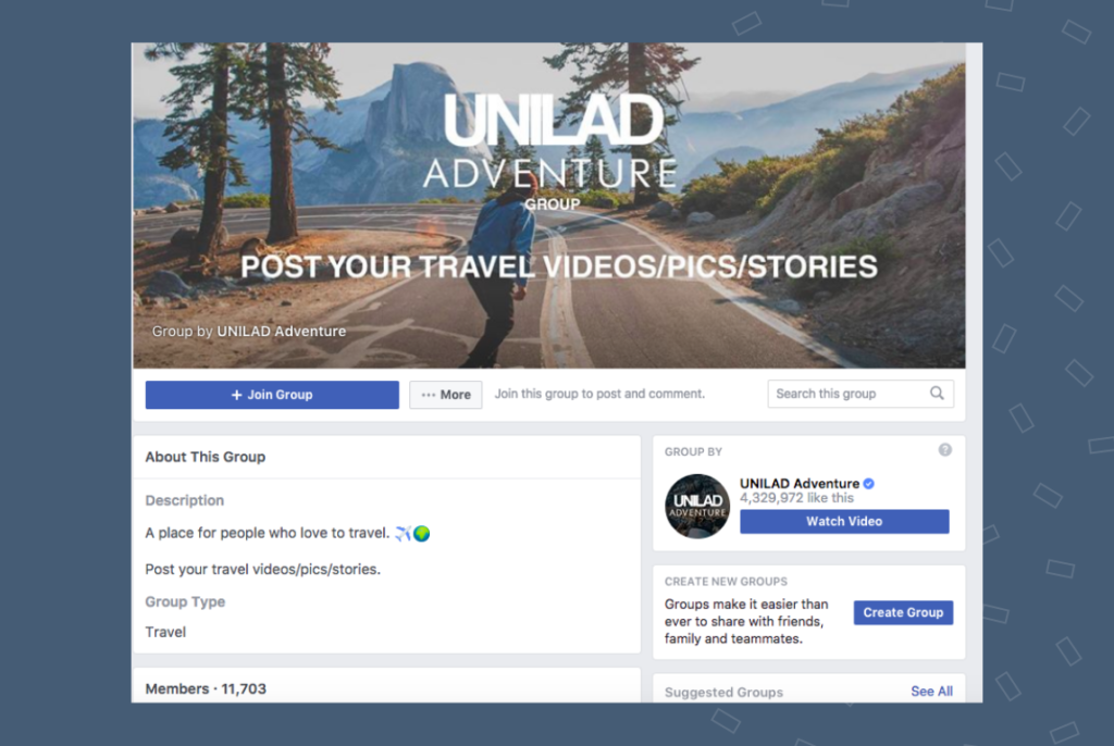 Example of how brands can use Facebook groups for social selling