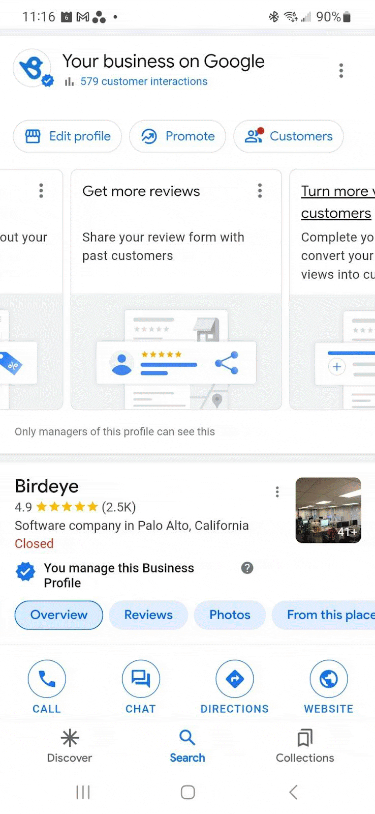 Process to request reviews from Google Business Profile dashboard