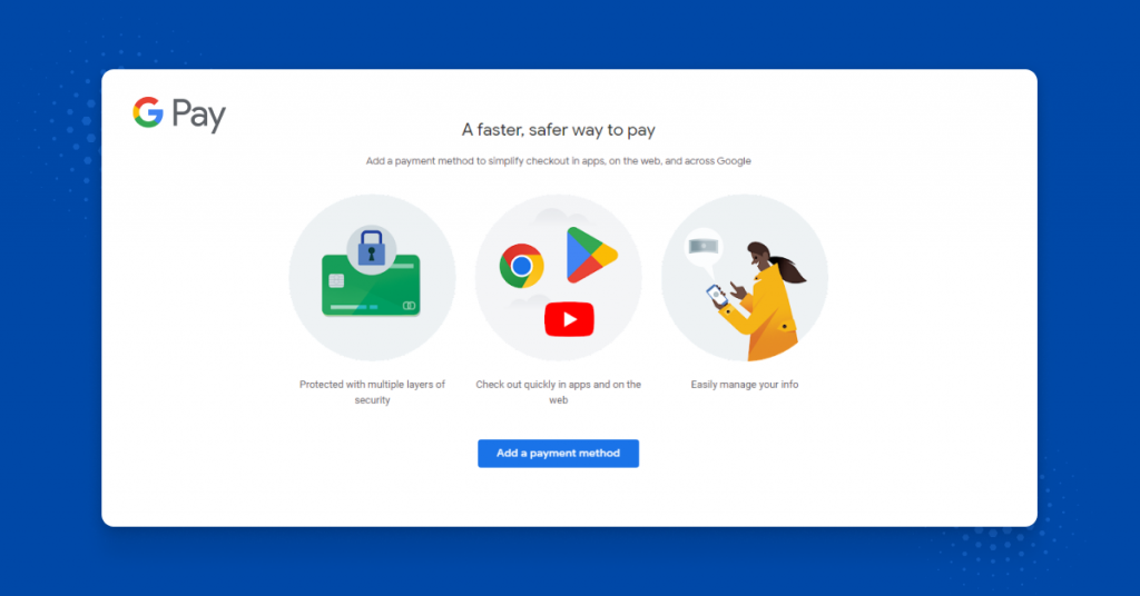 Google Pay signup screen