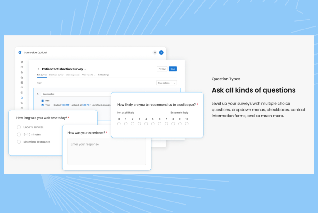 This article is about customer satisfaction score. The image shows how Birdeye's Survey helps customer help satisfy clients' experience with the brand.