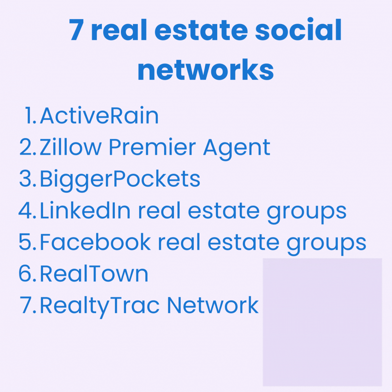 This image is for the Birdeye blog on real estate social networks. 
Birdeye helps businesses improve their customer experience. After reading this article, you'll know more about the benefits of social media in real estate, how do you create a real estate social media strategy, how can real estate agents effectively use social media for marketing, tips, hacks, dos and don'ts and best practices to excel at real estate social media marketing. Dos and don’ts of social media marketing for real estate. 