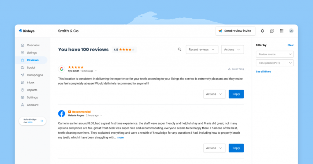 Online reviews