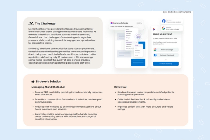Example of how AI in customer service works for businesses