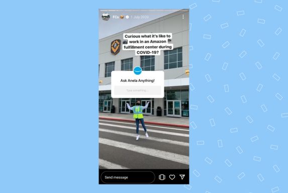 The image shows how businesses can use Instagram stories to conduct AMA sessions