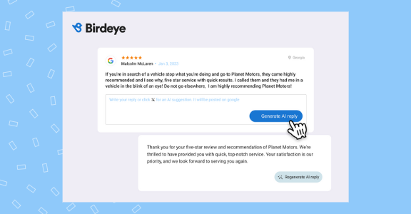 Birdeye and Google AI helping businesses respond to reviews for a better customer experience.