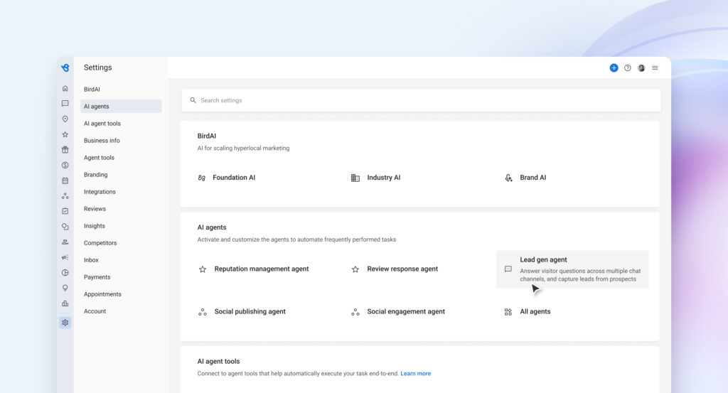 Birdeye Lead generation AI agent