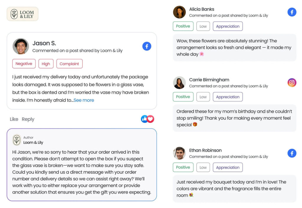 Birdeye Social Engagement Agents Insights and dashboard