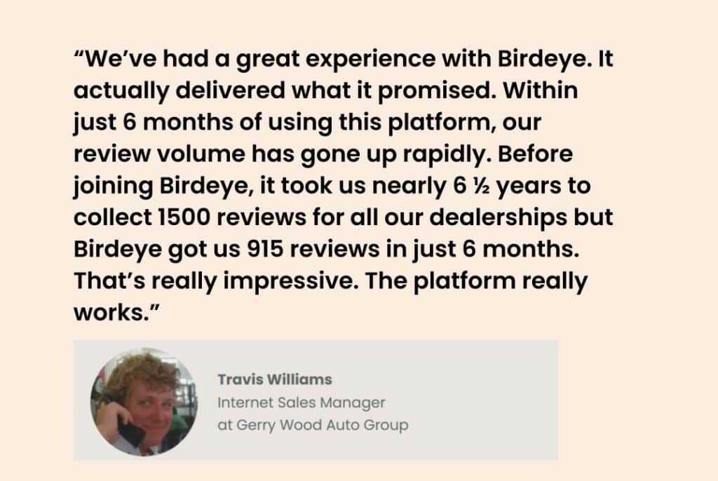 Birdeye and Gerry Wood Auto Group case study testimonial