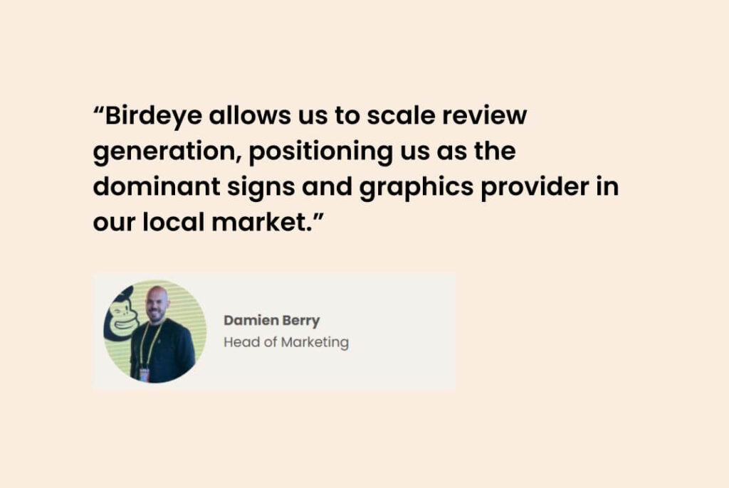 Birdeye and Signs Express case study testimonial