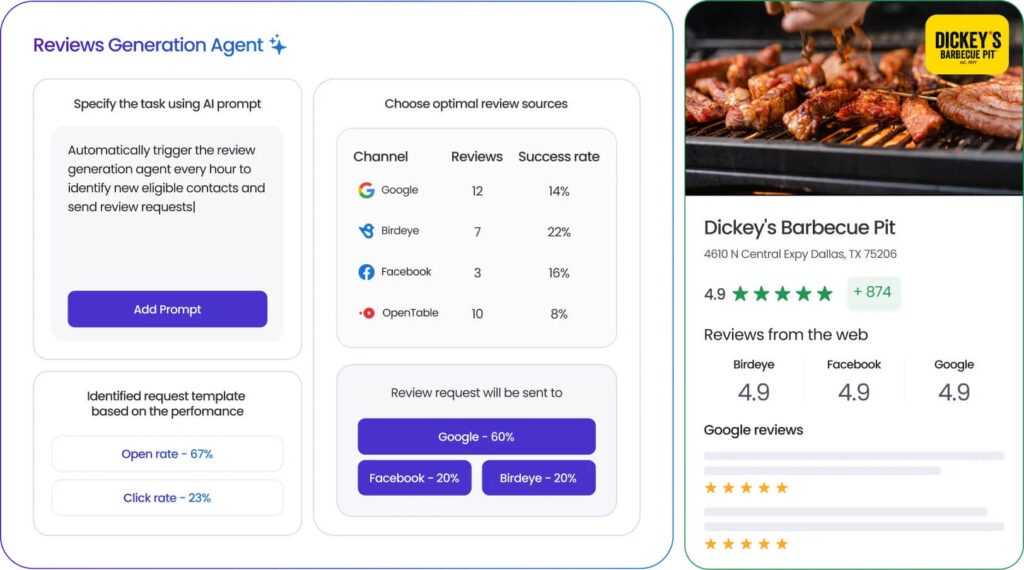 Birdeye review generation agent