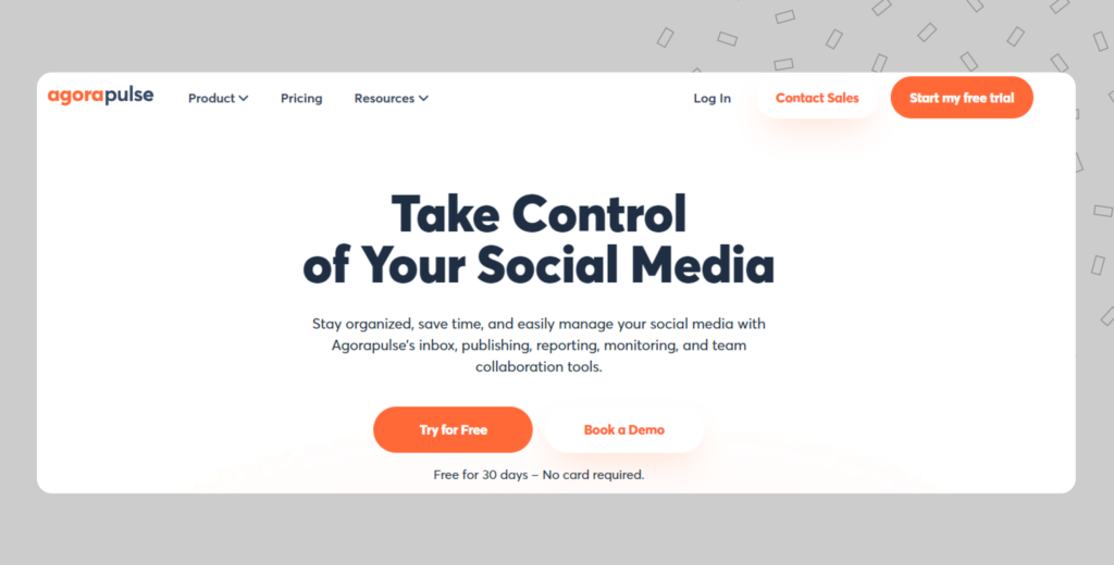 Agorapulse landing page