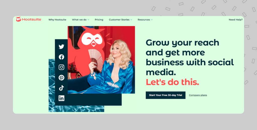 Hootsuite landing page