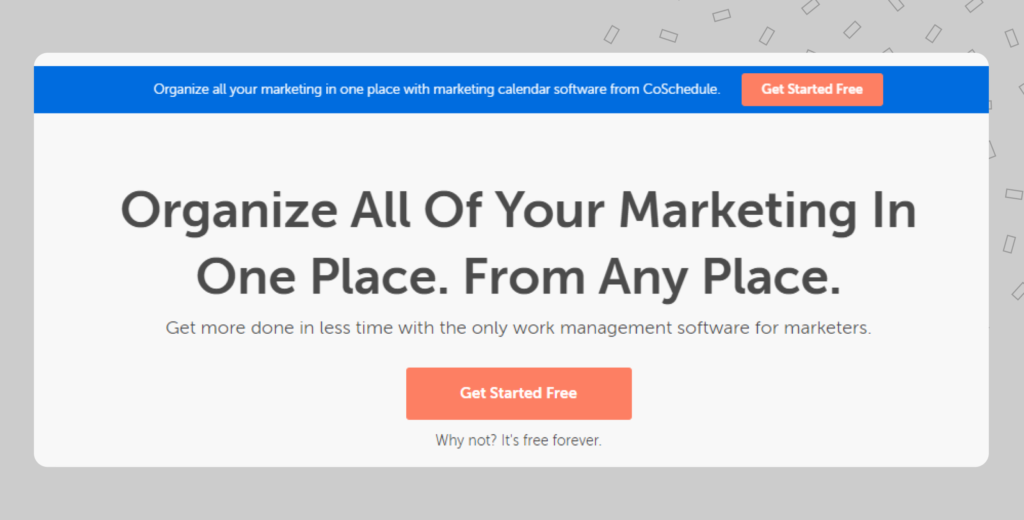 CoSchedule landing page