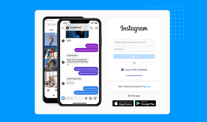 Screenshot of Instagram sign-in page