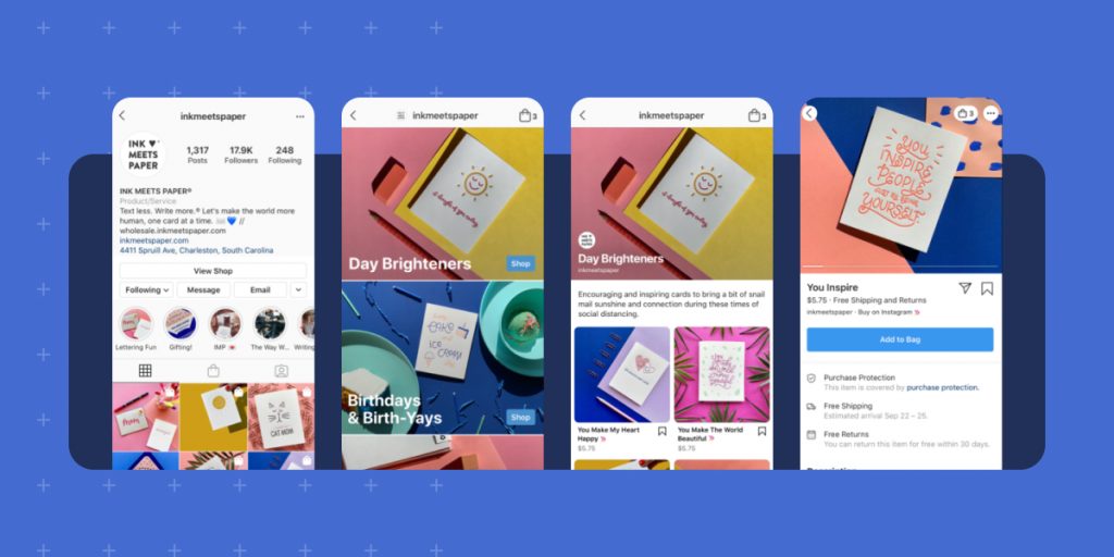 An example image of how Instagram shop looks like.