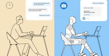 Live chat vs chat bots illustration