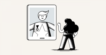 A person using video call for customer service.
