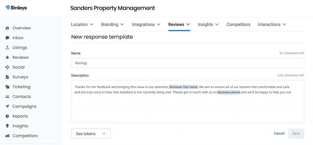 Tenant communication
