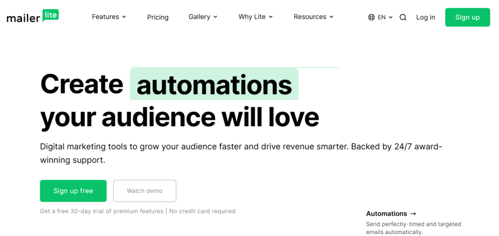 Build and automate your marketing plans with MailerLite