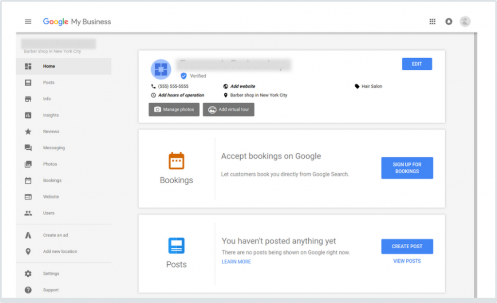 Google My Business profile
