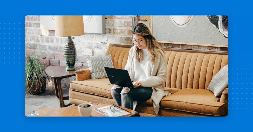 Image of customer leaving a review which was made possible by a home services marketing strategy.