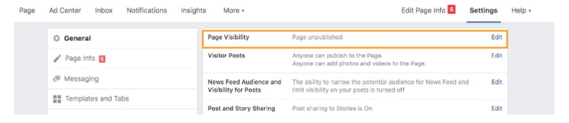 Delete Facebook business page Step 2