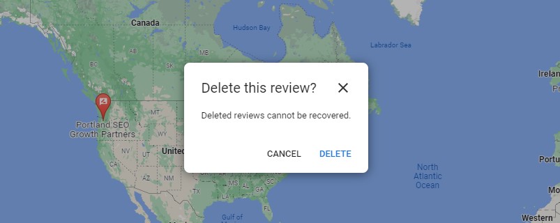 Step 6 of how to delete a Google review as a customer
