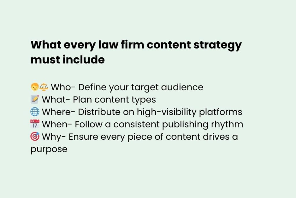 Elements all law firm content strategy must include