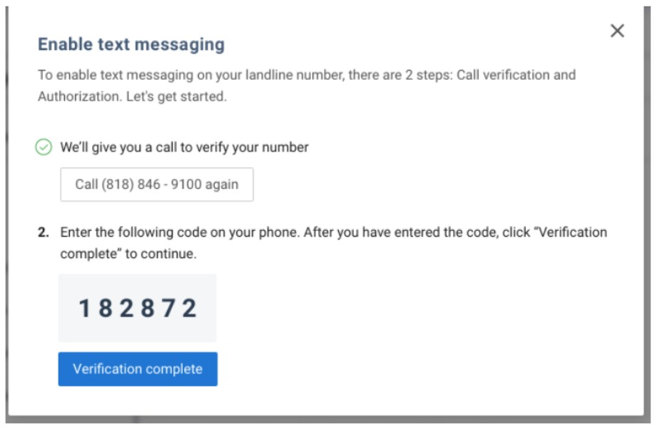 Image showing how to enable text messaging on landline