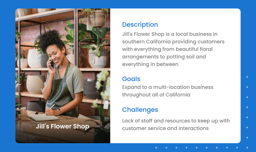 Example of a buyer's persona for "Jill's Flower Shop"